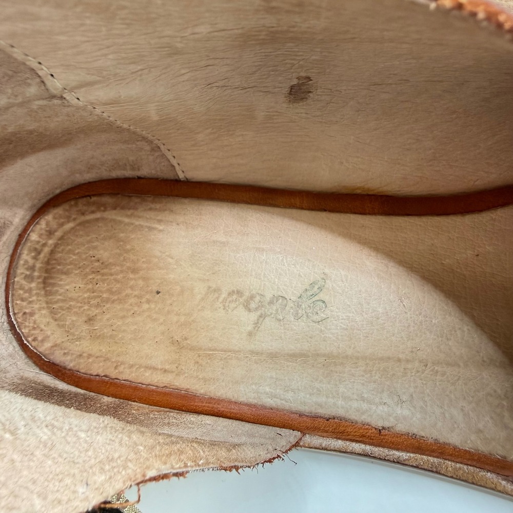 Free People Royale Flat Brown Leather Pointed Toe DOrsay Slip On Shoes 41 - Picture 9 of 10